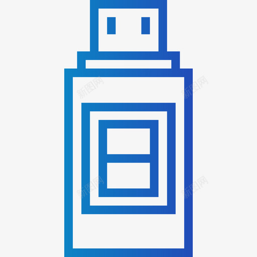 Pendrive五金件14gradient图标svg_新图网 https://ixintu.com Pendrive gradient 五金件14