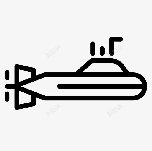 潜艇军用25直线型图标svg_新图网 https://ixintu.com 军用 潜艇 直线 线型