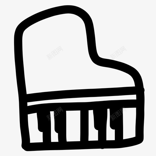 钢琴涂鸦手绘图标svg_新图网 https://ixintu.com 乐器 手绘 涂鸦 管弦乐队 钢琴
