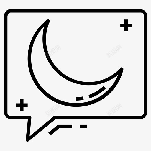夜间信息对话夜间评论图标svg_新图网 https://ixintu.com 信息 图标 夜间 对话 时间 睡眠 线图 聊天 设置 评论