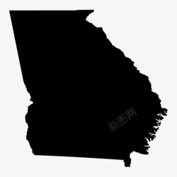乔治亚州乔治亚州佐治亚州地图图标高清图片