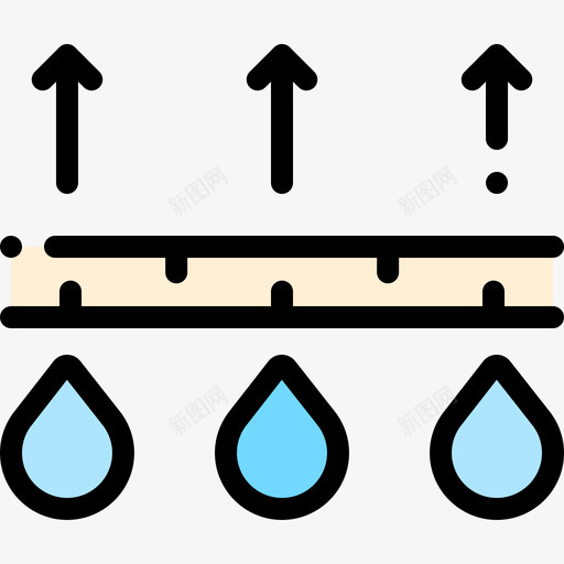 透气面料特征6线性颜色图标svg_新图网 https://ixintu.com 线性颜色 透气 面料图标 面料特征6