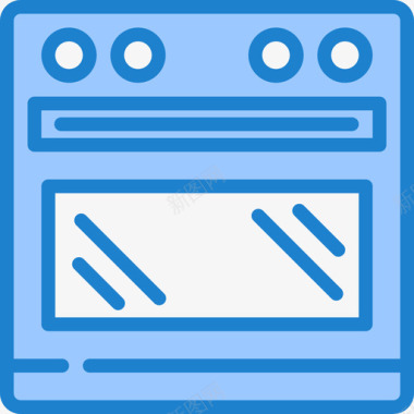 烤箱家用电器12蓝色图标图标