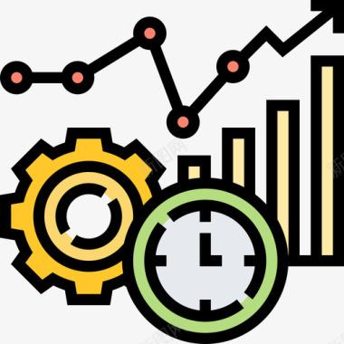 统计时间管理48线性颜色图标图标