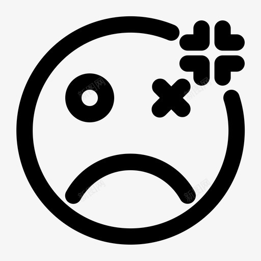 疯狂表情脸图标svg_新图网 https://ixintu.com 疯狂 笑脸 表情 轮廓