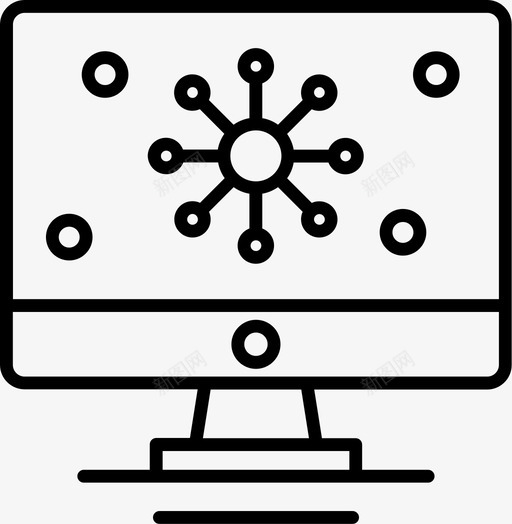 显示器计算机网络图标svg_新图网 https://ixintu.com 业务 共享 显示器 概念 网络 计算机