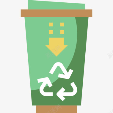 垃圾箱回收能源1扁平图标图标