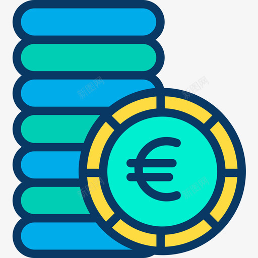 欧元金融117线性颜色图标svg_新图网 https://ixintu.com 欧元 线性颜色 金融117