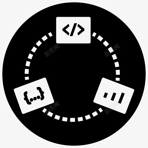 持续部署持续集成开发图标svg_新图网 https://ixintu.com blackfill minusfront 发布 开发 持续 测试 脚本 软件 过程 部署 集成