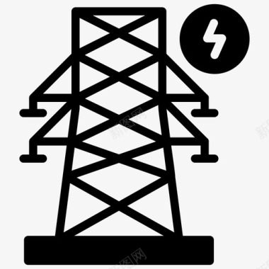 电能极电塔电能图标图标