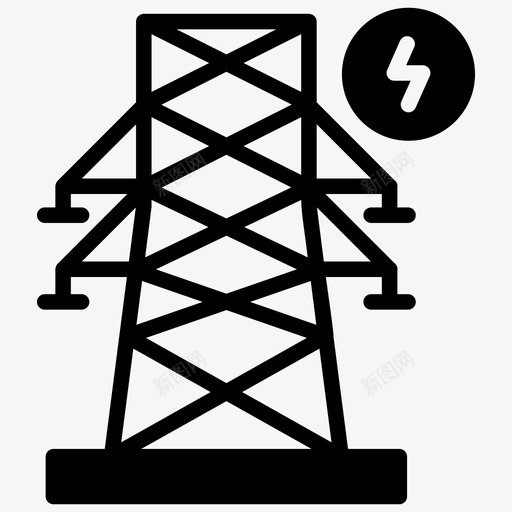 电能极电塔电能图标svg_新图网 https://ixintu.com 一组核相关字形矢量图标 电塔 电能 电能极