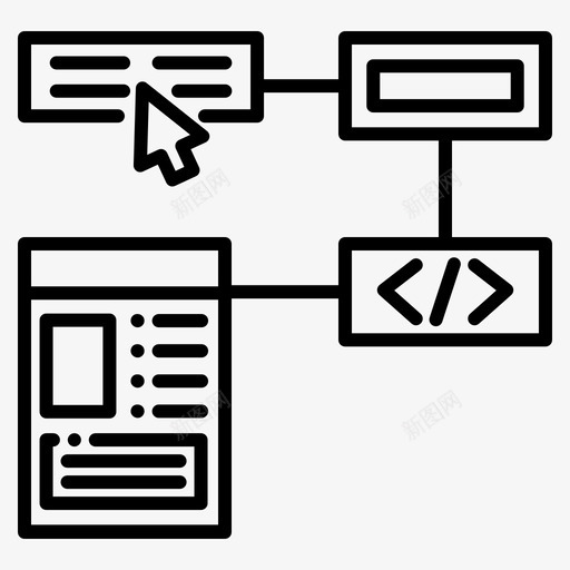 网络组织开发用户体验图标svg_新图网 https://ixintu.com 体验 开发 用户 网站 网络 网络组织