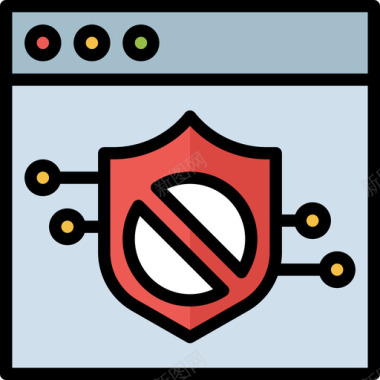 垃圾邮件警报网络安全7线性颜色图标图标
