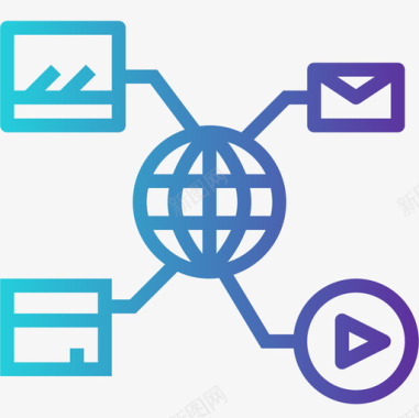 网络商务324梯度图标图标