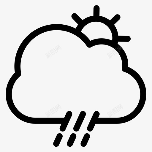 云白天雨图标svg_新图网 https://ixintu.com 天气 太阳 温度 白天