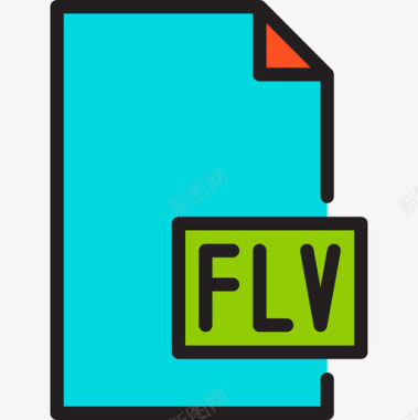 Flv文件和文件夹11线性颜色图标图标