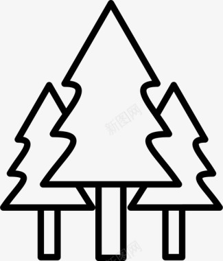 圣诞树节日森林图标图标