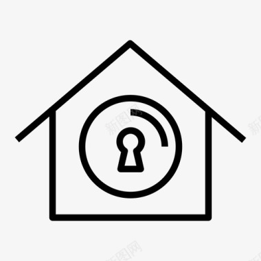 钥匙孔房子锁图标图标