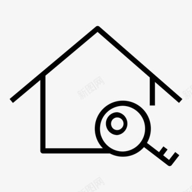 家庭钥匙房子锁图标图标