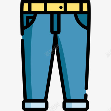 牛仔裤衣服110线性颜色图标图标