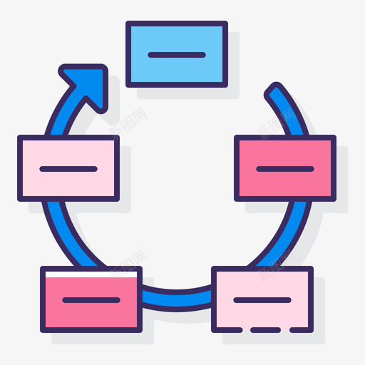 过程信息图5线颜色图标svg_新图网 https://ixintu.com 信息 过程 颜色