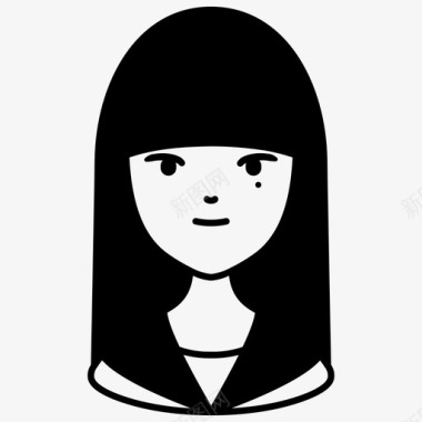 日本学生头像女孩水手图标图标