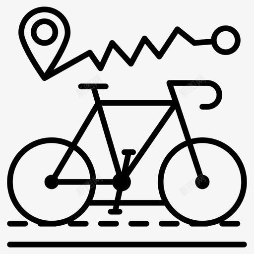 自行车路线自行车自行车位置图标svg_新图网 https://ixintu.com 一组 位置 图标 导航 自行车 航线 跟踪 路线
