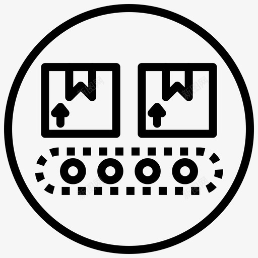 传送带物流3黑色填充圈图标svg_新图网 https://ixintu.com 传送带 物流3黑色填充圈