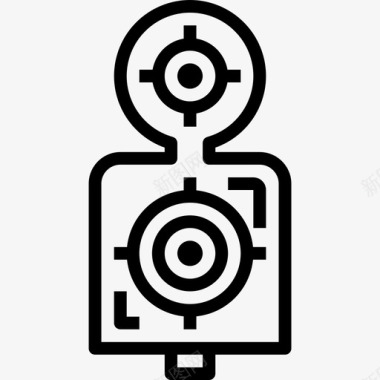 射击目标6号警察直线型图标图标