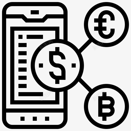 交易所商业货币图标svg_新图网 https://ixintu.com 交易所 商业 市场 战略 手机 智能 货币 金融