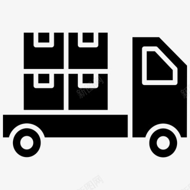 送货服务货物送货车图标图标