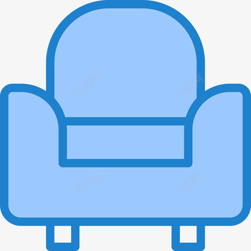 扶手椅家用18蓝色图标svg_新图网 https://ixintu.com 家用18 扶手椅 蓝色