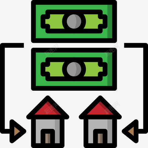 租金房地产133线性颜色图标svg_新图网 https://ixintu.com 房地产 租金 线性 颜色