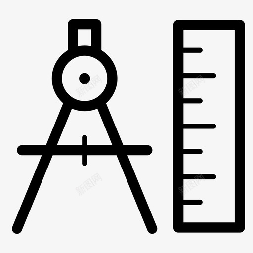 罗盘和比例尺绘图测量图标svg_新图网 https://ixintu.com 比例尺 测量 绘图 罗盘