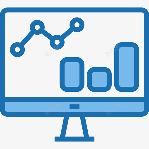 条形图分析9蓝色图标svg_新图网 https://ixintu.com 分析 条形图 蓝色