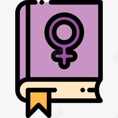 书女权主义12线性色彩图标图标