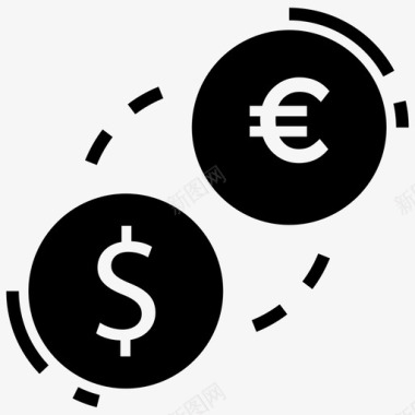 货币兑换外汇兑换数字经济字形标集图标图标