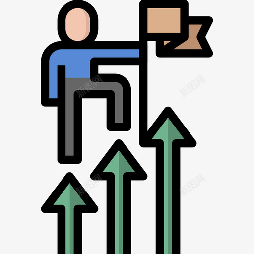 成功项目规划3线条颜色图标svg_新图网 https://ixintu.com 成功 线条颜色 项目规划3