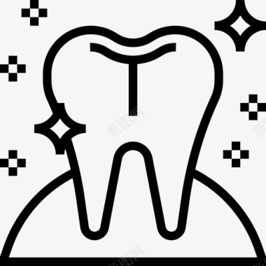 牙齿美白牙齿23线性图标图标