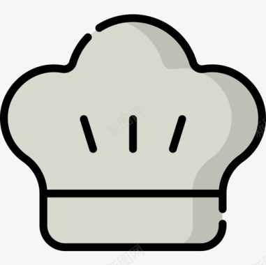 厨师帽面包房97线性颜色图标图标