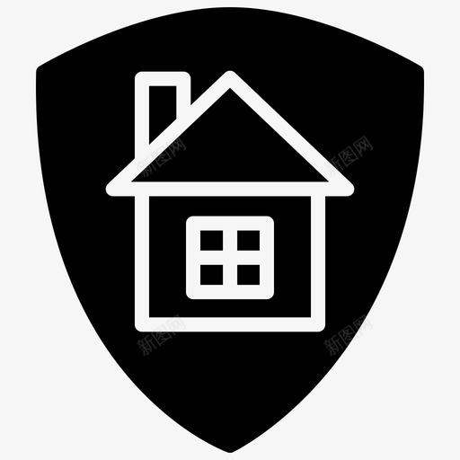 安全的家盾牌安全黑填充图标svg_新图网 https://ixintu.com 填充 安全 盾牌