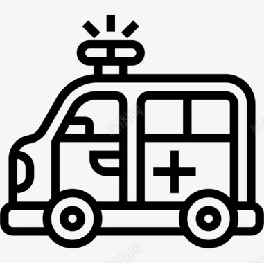 救护车运输和车辆1辆直线式图标图标