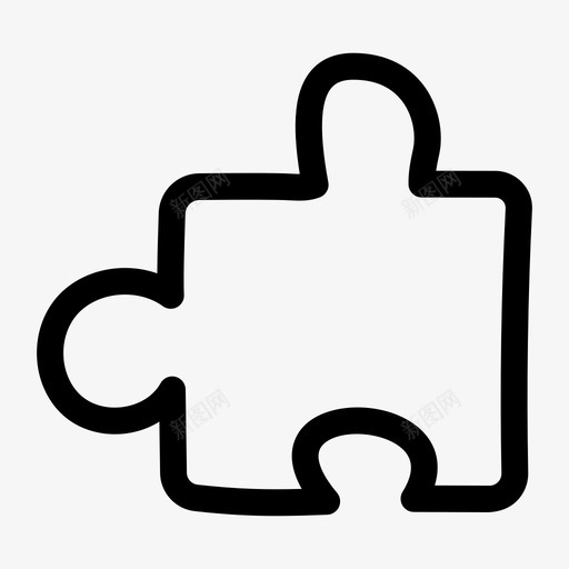 拼图块一块绘制图标svg_新图网 https://ixintu.com 一块 拼图块 绘制