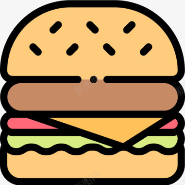 牛肉烤肉38原色图标图标