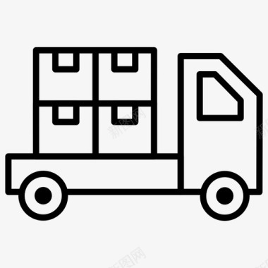 送货服务货物送货车图标图标