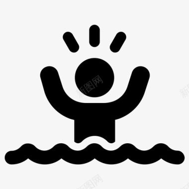 溺水救命救生员图标图标