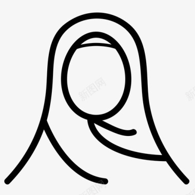 妇女斋月头巾穆斯林图标图标