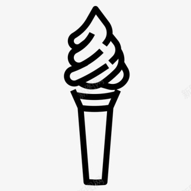 冰淇淋蛋卷夏日图标图标