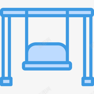 秋千游乐场11蓝色图标图标