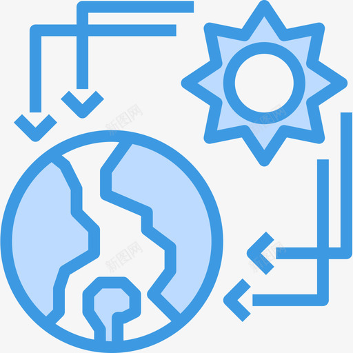 太阳能能源41蓝色图标svg_新图网 https://ixintu.com 太阳能 能源41 蓝色